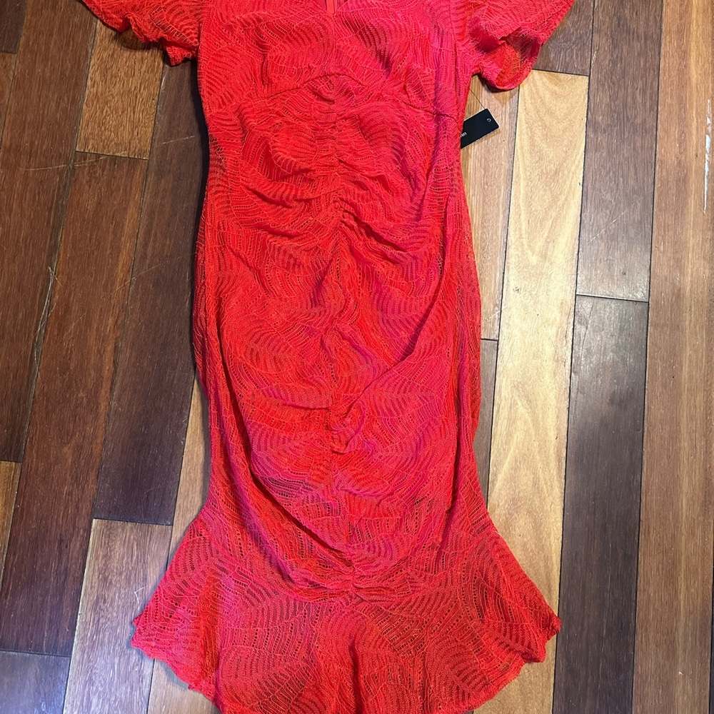 Lulu's Vibrant Red Midi Dress